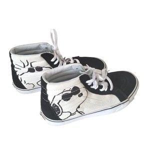 Vans SK8 Hi Peanuts Joe Cool Black Snoopy White Black Mens Size 9.5
